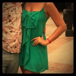 Green Bow Mini Dress